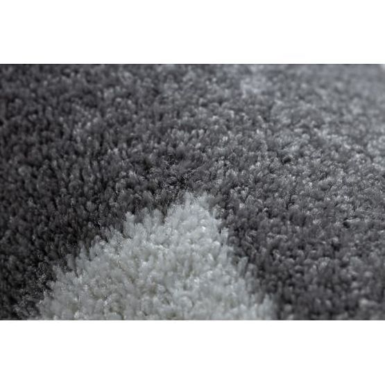 Teppich SKETCH - F730 Muster Marokkanisches Kleeblatt, Gitter Grau / Weiß