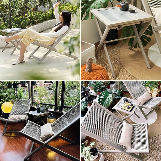 Terrassenmöbel-Set CHILL SAND Liegestühle und Tisch