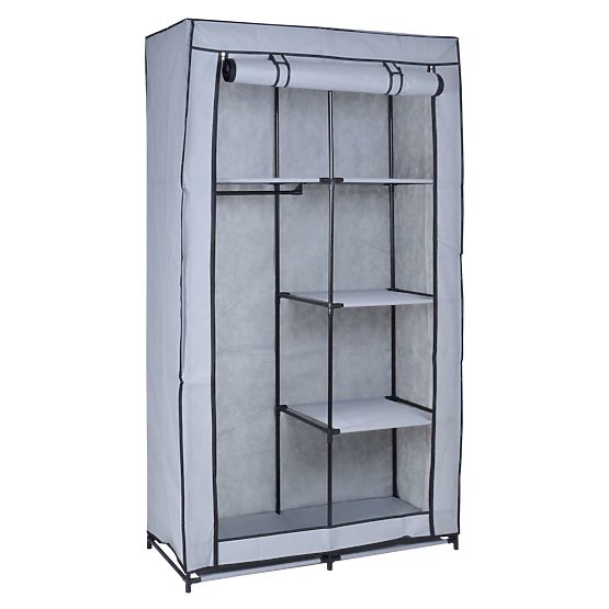 Textilschrank mit 6 Regalen Mira - Grau