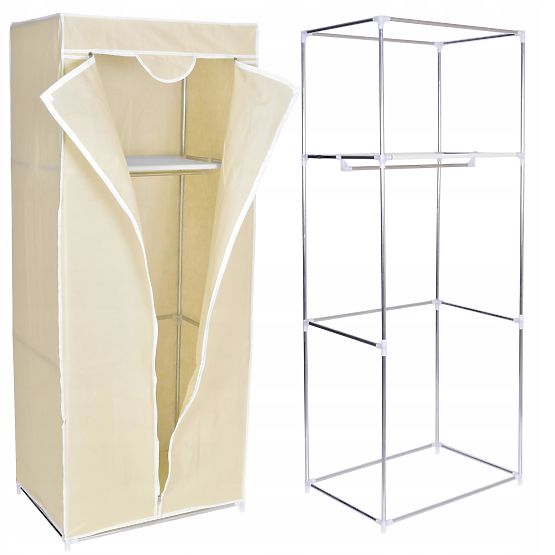 Textilschrank mit Regal Fela - beige