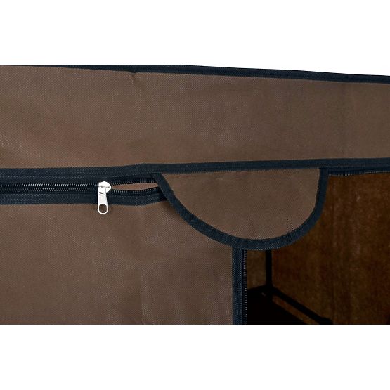 Textilschrank mit Regal Fela - dunkelbraun