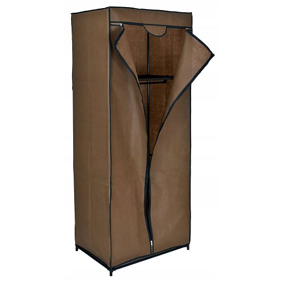 Textilschrank mit Regal Fela - dunkelbraun