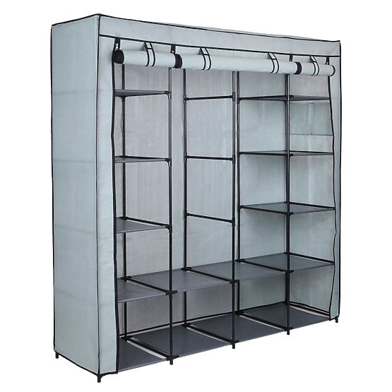 Textilschrank mit Regalen Olena grau
