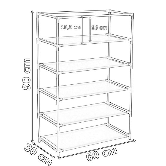 Textilschuhschrank Mona dunkelbraun