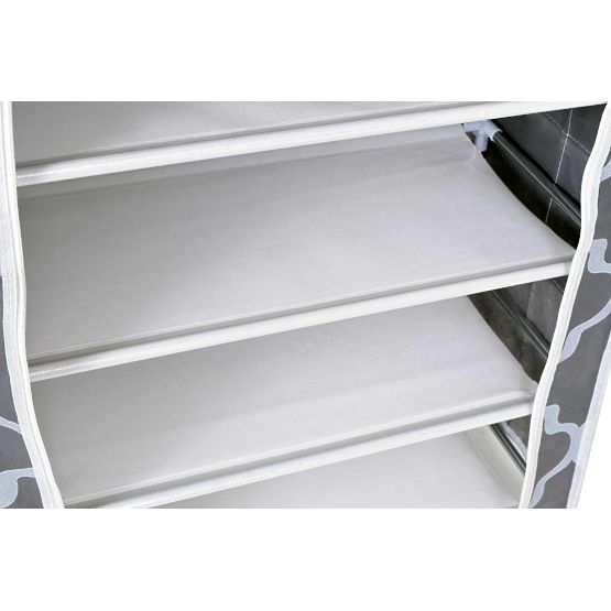 Textilschuhschrank Mona Maroko grau-weiß