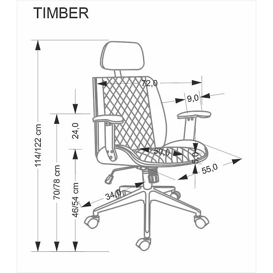 TIMBER Bürostuhl Nussbaum/Beige