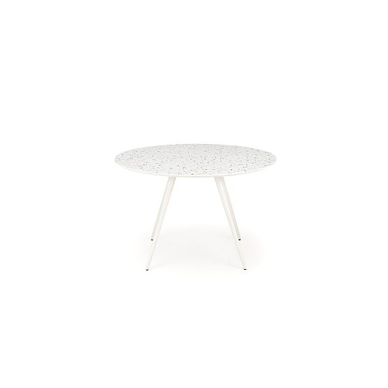 Tisch ARAMIS, Platte - Terrazzo, Beine - Weiß (2p=1Stk)