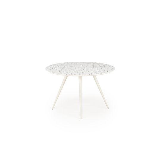 Tisch ARAMIS, Platte - Terrazzo, Beine - Weiß (2p=1Stk)