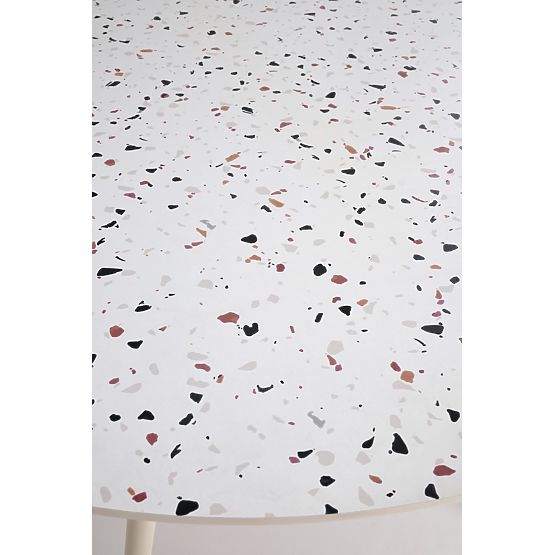 Tisch ARAMIS, Platte - Terrazzo, Beine - Weiß (2p=1Stk)