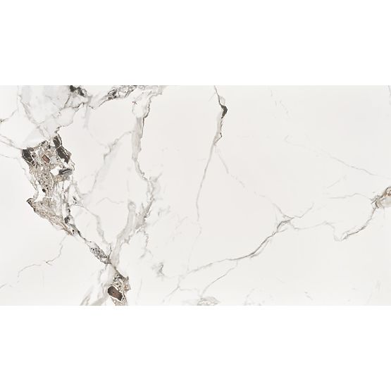 Tisch EMILIO 120 Platte - weißer Marmor, Beine - schwarz (2p=1Stk)