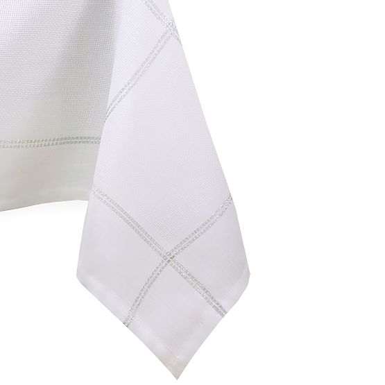 Tischdecke ANTONY weiß glatt klassisches Motiv 140x220 ameliahome