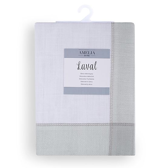 Tischdecke LAVAL Farbe Weiß glattes Motiv klassisch 30x160 ameliahome