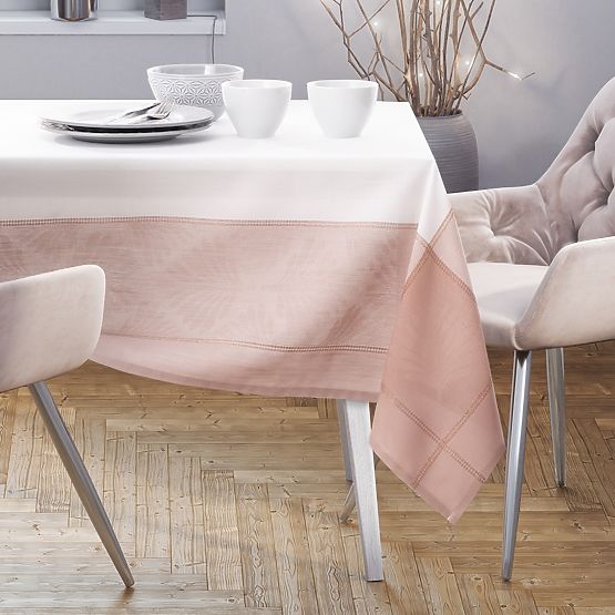 Tischdecke LILLE Farbe Rosa glatt klassisches Motiv 130x160 ameliahome