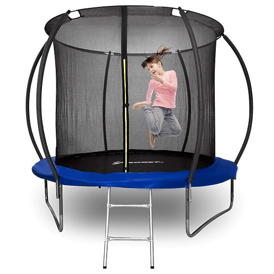 Trampolin mit Netz und Leiter HENZEN 244 cm blau FT 8