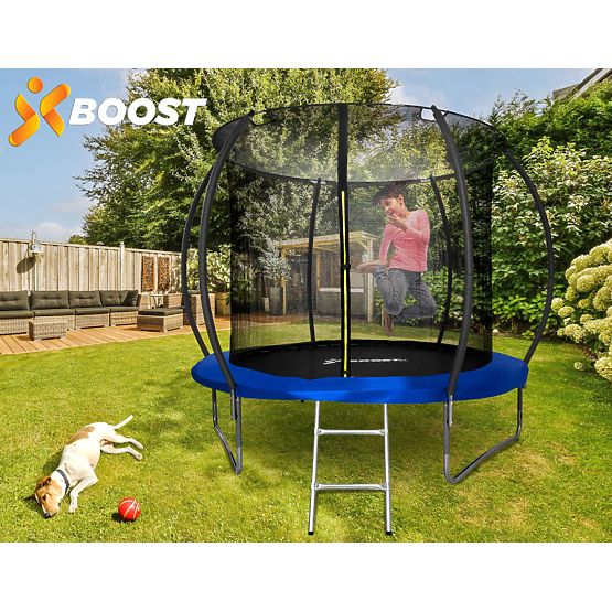 Trampolin mit Netz und Leiter HENZEN 244 cm blau FT 8