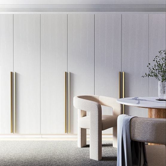 Tür für den Schrank Neroli, 45,6 cm, einfache Rillen, weiß