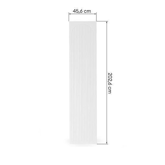 Tür für Schrank Neroli, 45,6 cm, gebogene Rillen, weiß, links