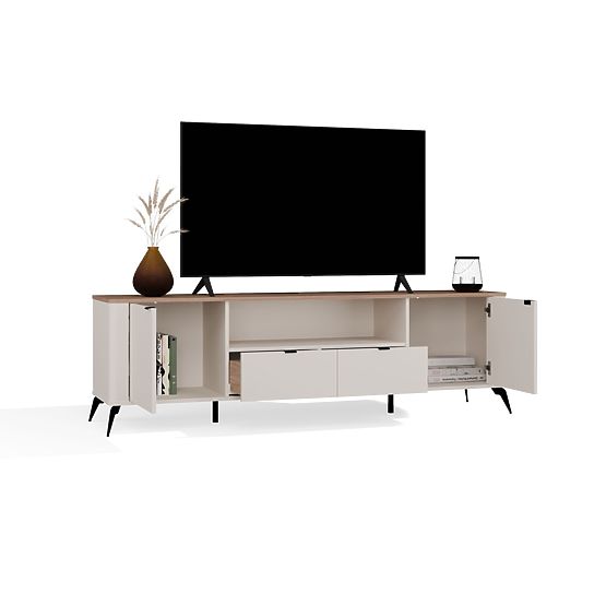 TV-Schrank CORDOBA 2S2S Kaschmir Beige Eiche Castello TV-Schrank mit 2 Schubladen