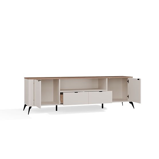 TV-Schrank CORDOBA 2S2S Kaschmir Beige Eiche Castello TV-Schrank mit 2 Schubladen