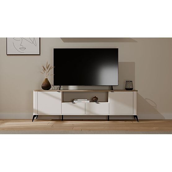 TV-Schrank CORDOBA 2S2S Kaschmir Beige Eiche Castello TV-Schrank mit 2 Schubladen