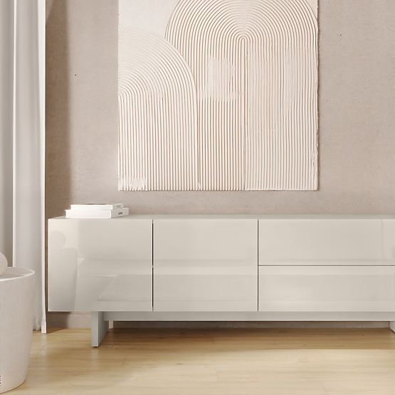 TV-Schrank Glim, kaschmirfarben, glänzend