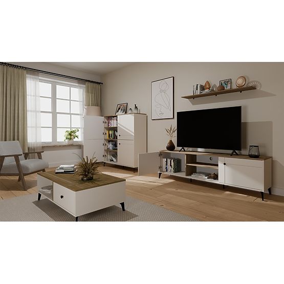 TV-Schrank POINT 2D Kaschmir Beige Eiche Castello TV-Schrank 2 Türen