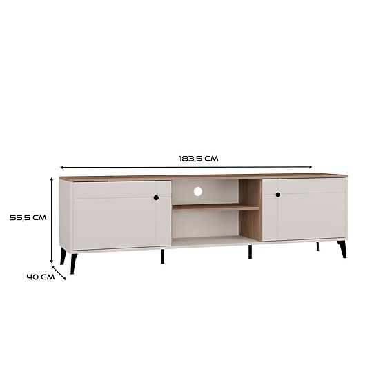 TV-Schrank POINT 2D Kaschmir Beige Eiche Castello TV-Schrank 2 Türen