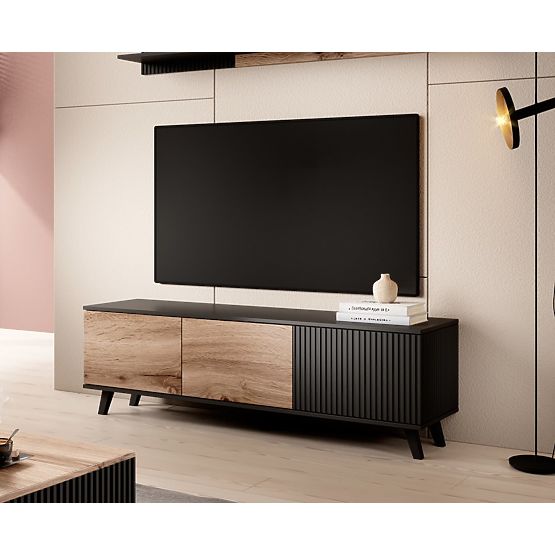 TV-Schrank RANDOM RTV-1 - Wotan Eiche/Schwarz