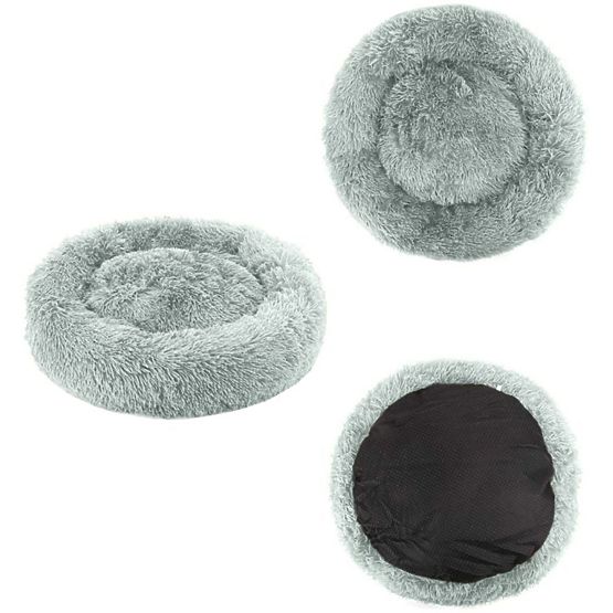 Universelles Plüschbett für Hund und Katze 40 cm - hellgrau
