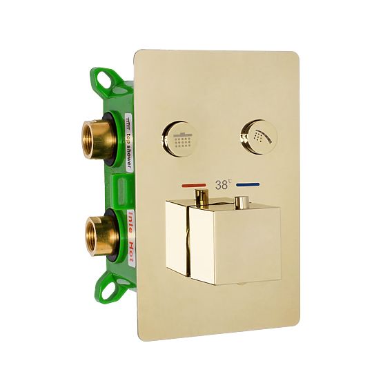 Unterputz-Duschset mit Thermostat FENIX DAVIS Gold + BOX