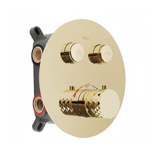 Unterputz-Duschset mit Thermostat Rea Lungo Diamond Gold+ BOX