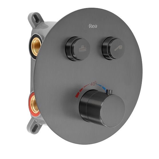 Unterputz-Duschset mit Thermostat Rea Lungo Titan + BOX