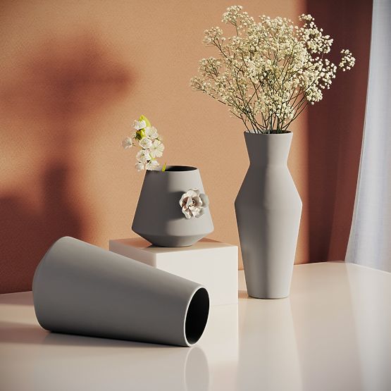 Vase BURMILLA Farbe Cappuccino Boho-Stil für Innenräume ameliahome
