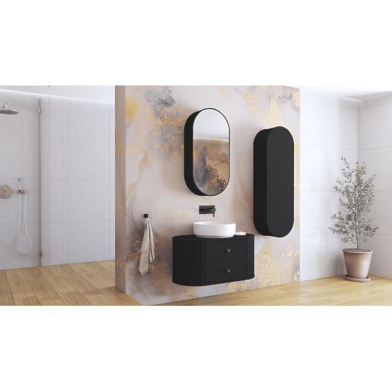 VENEZIA Spiegelschrank 1T schwarz (2p=1Stk)