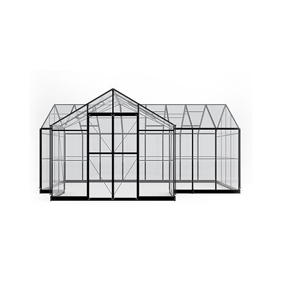 Verlängerungsmodul für Gartenorangerie Royal Green Standard, 4,1 m², gehärtetes Glas 4 mm, Aluminium