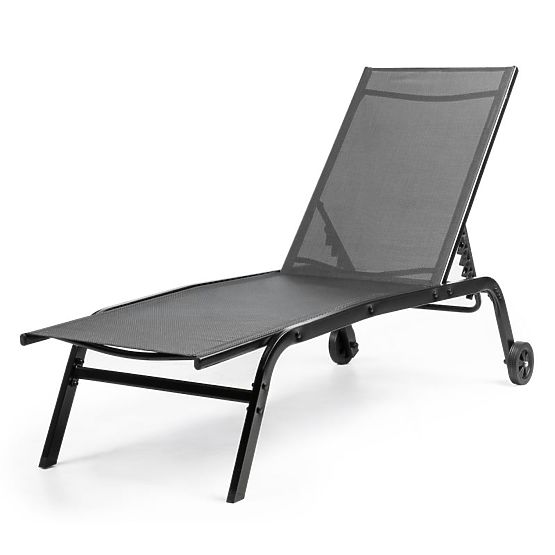 Verstellbare Gartenliege Celly, schwarz