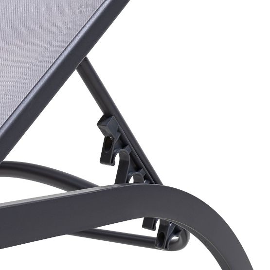 Verstellbare Gartenliege Sandy, grau/dunkelgrau