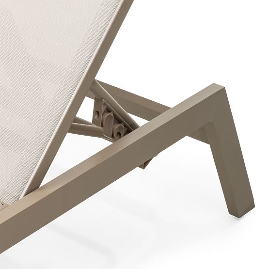 Verstellbare Gartenliege Shelly, Aluminium, Beige