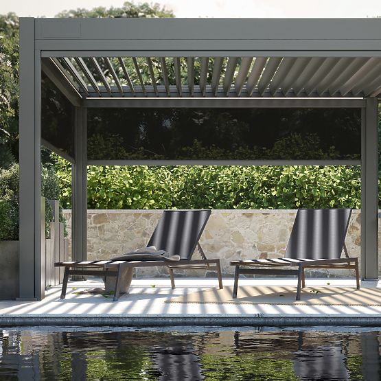 Verstellbare Gartenliege Shelly, Aluminium, Graphit