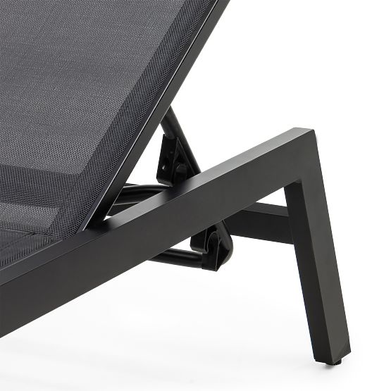 Verstellbare Gartenliege Shelly, Aluminium, Graphit