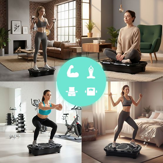 Vibrationsplattform gegen Cellulite Massagegerät mit Expandern + Fernbedienung ModernHome
