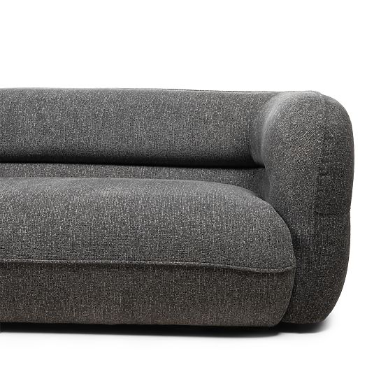 Vier-Sitzer Sofa für das Wohnzimmer Luvio grau, runde Formen