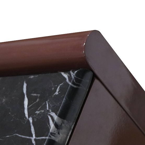 Vier-türige Kommode Loren, bordeaux/braun, Marmor, glänzend