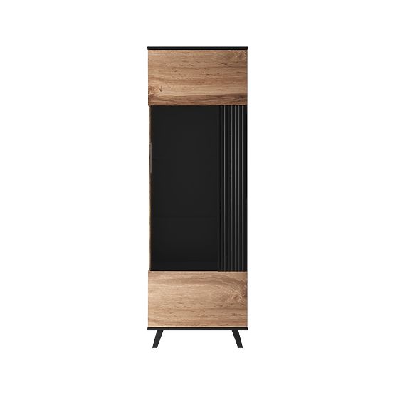 Vitrine RANDOM W-1 - Wotan Eiche/Schwarz