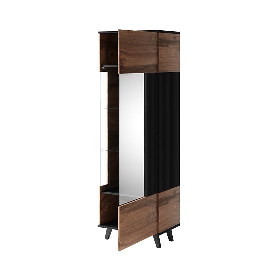 Vitrine RANDOM W-1 - Wotan Eiche/Schwarz