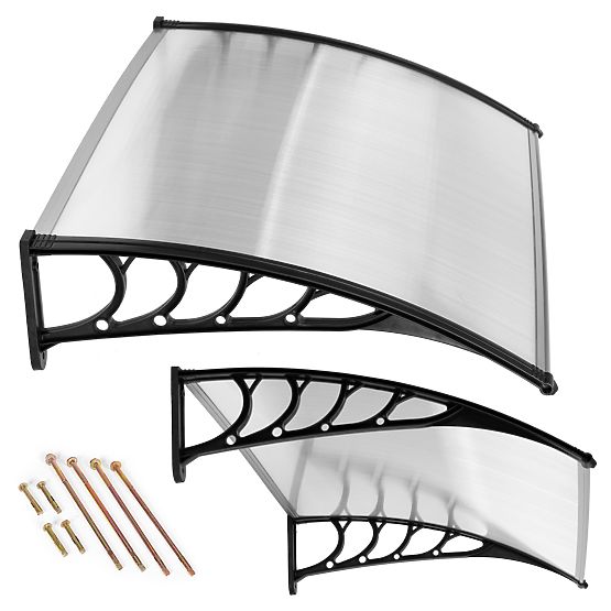 Vordach über der Tür 120x100 cm Schutzdach Polycarbonat