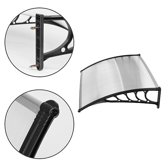 Vordach über der Tür 120x100 cm Schutzdach Polycarbonat