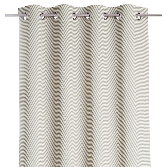 Vorhang CLEAR Farbe Cappuccino mit Boho-Stil Druckmotiv klassisch silberne Metallösen