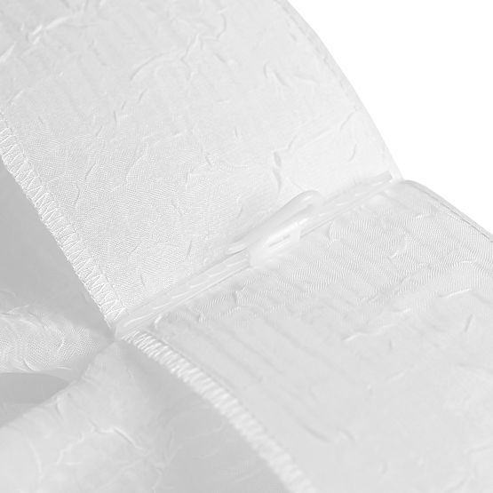 Vorhang KRESZ weiße Farbe klassischer Stil Flex 5,5 cm mit doppelter Falte, Crash-Voile 140x270