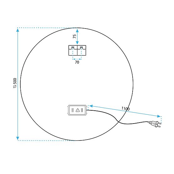 WAND-LED-SPIEGEL 50cm HZJ050